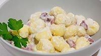 Gnocchi speck e crema di patate-1