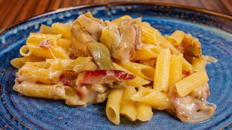 Penne prosciutto cotto e carciofi-1